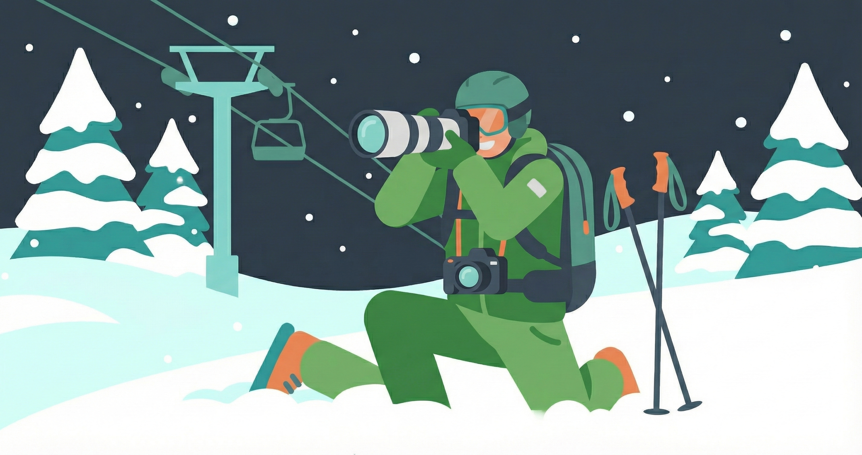 Ski photographer on the mountain